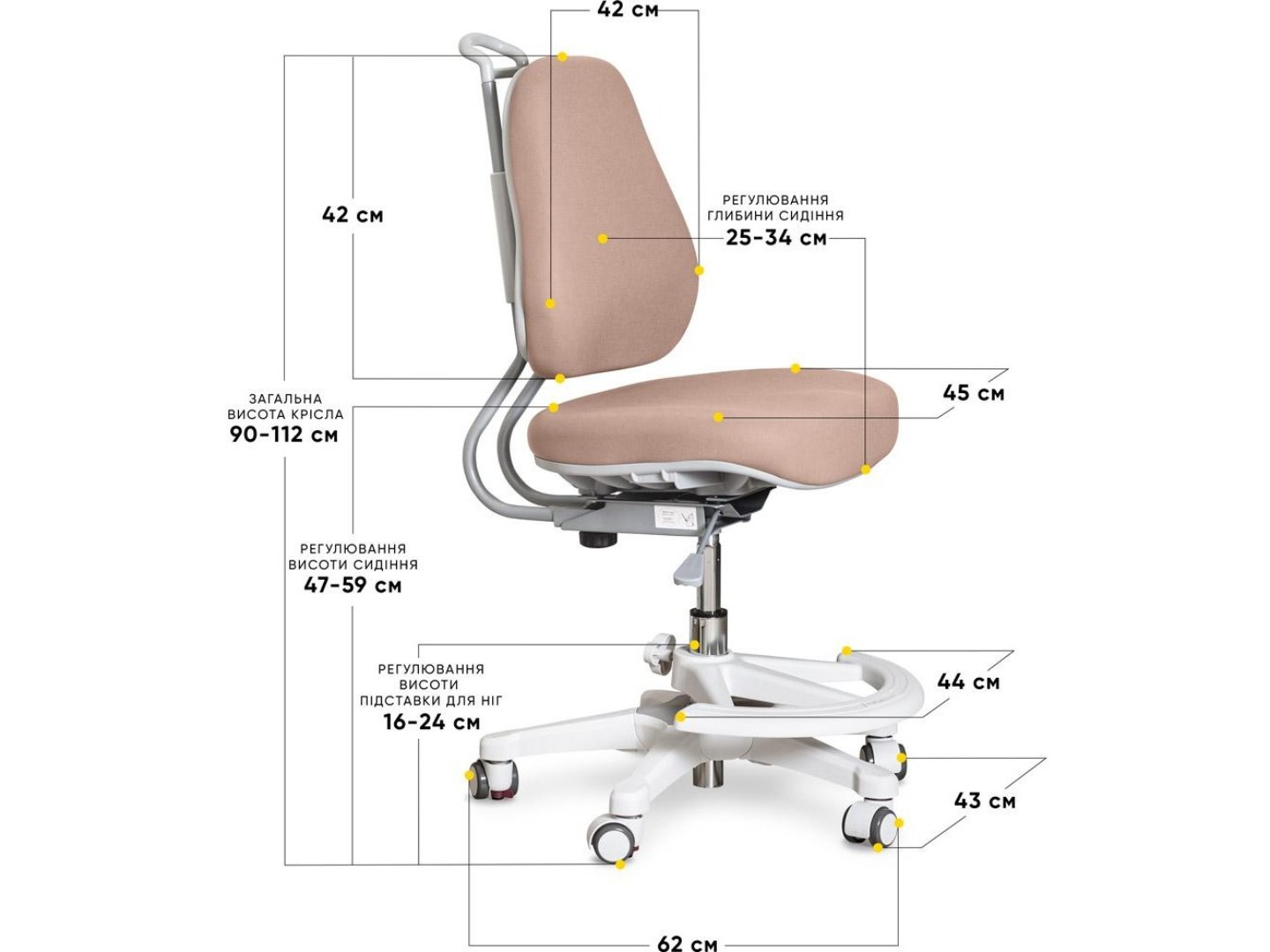 Крісло дитяче Evo-kids Mio Ergo Lite Brown (Y-507 Lite BR) — фото 3